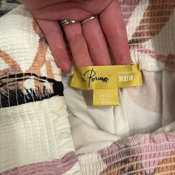 Anthropologie Pia Binazzi Graphic Floral Marine Life Wide Leg Palazzo Pants - Picture 5 of 10